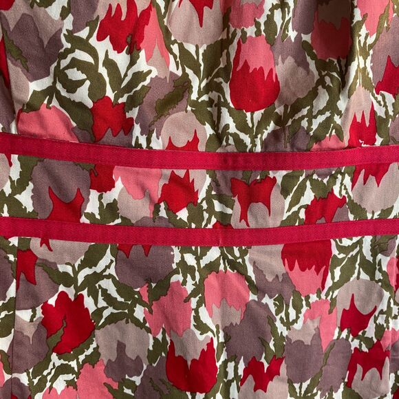 Boden Floral Tulip Midi Dress Scoop Neck Cap Sleeves Side Zip Fully Lined US 6P - Picture 11 of 15
